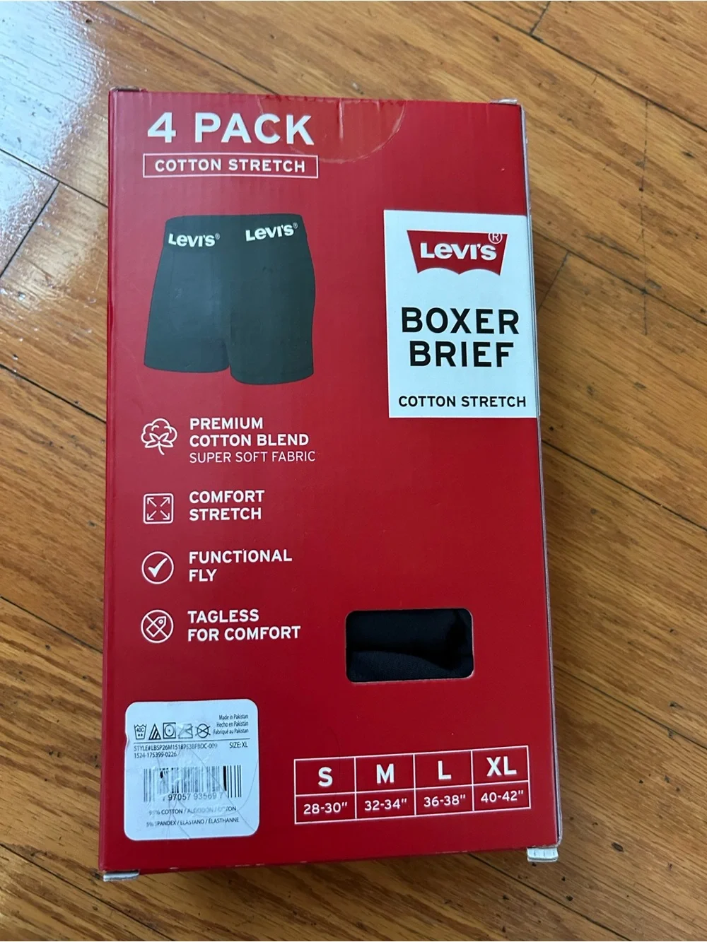 Levi's Men's Cotton Stretch Boxer Briefs(4 Pack)